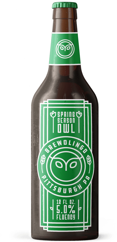 Brewolingo Owl Beer Bottle