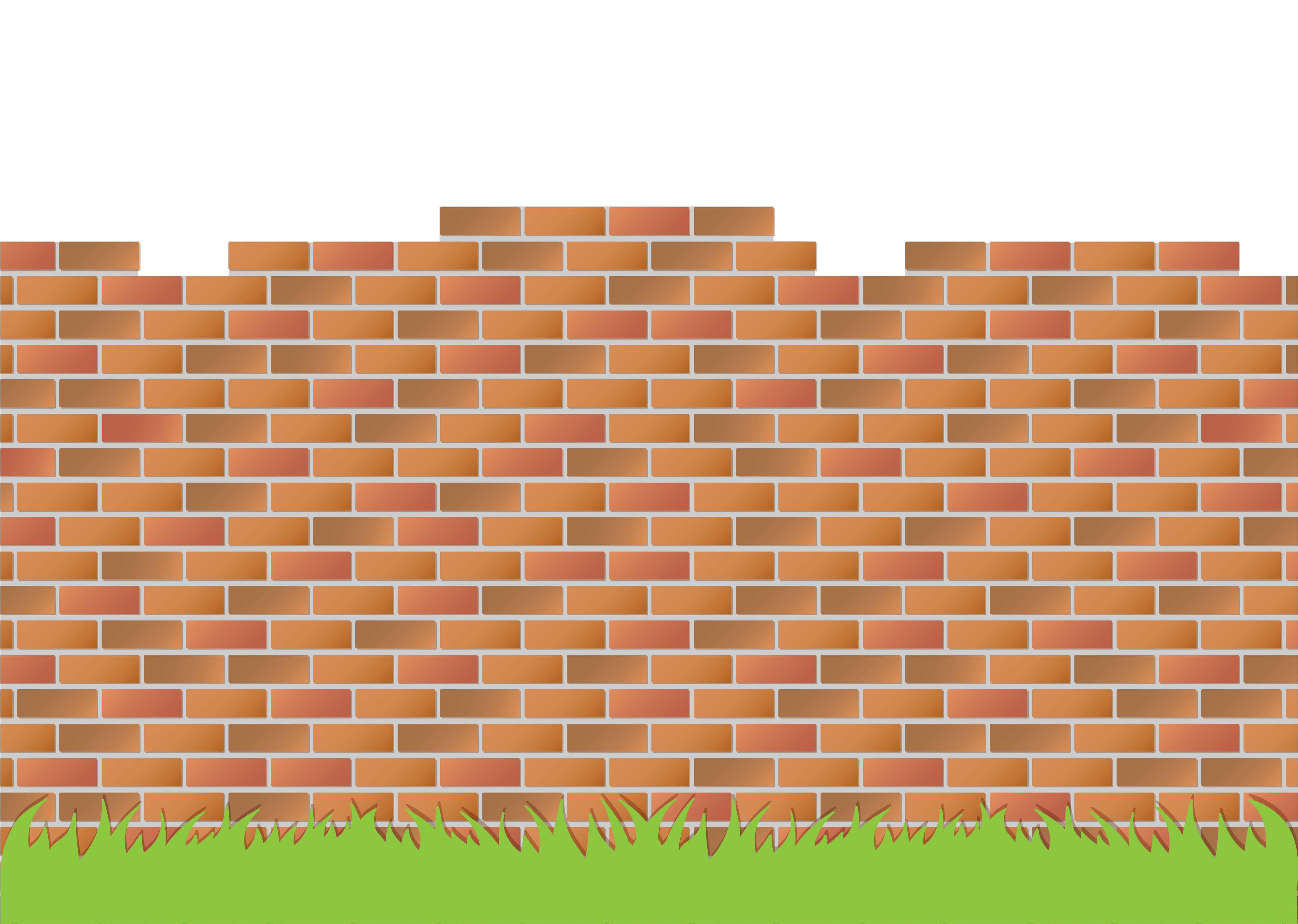 Brick Wall Cloudy Sky Vector