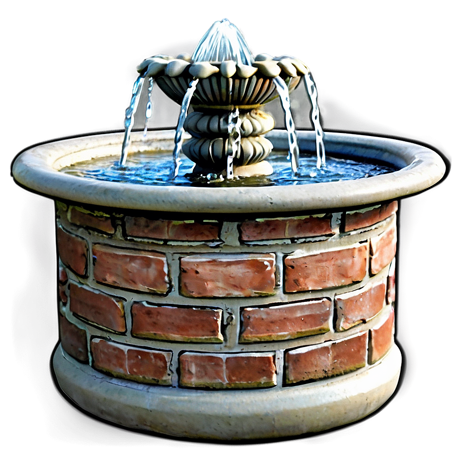 Brick Water Fountain Png 05062024