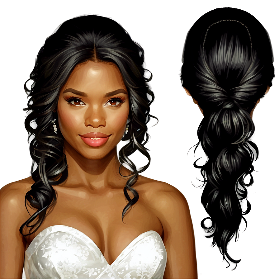 Bridal Hair Clipart Png 06282024