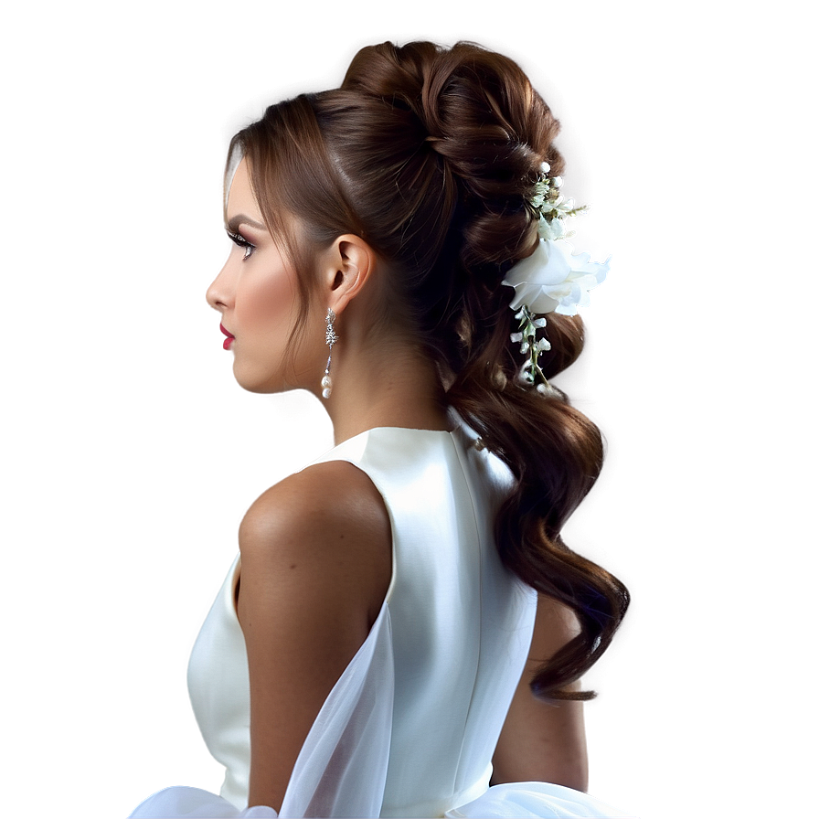 Bridal Ponytail Elegance Png Hiq