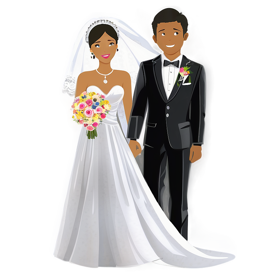 Bride And Groom Outline Png Gil