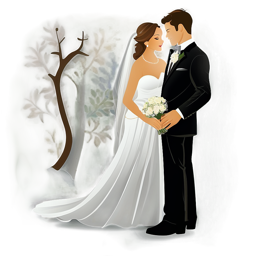 Bride And Groom Vector Png Jvn