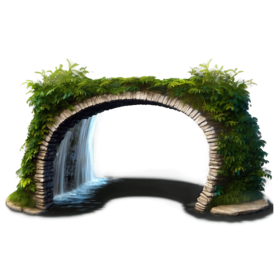 Bridge With Waterfall Png Dqg