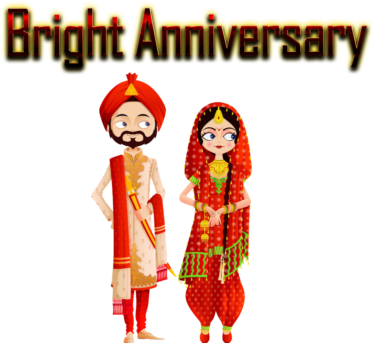 Bright Anniversary_ Couple In Traditional Indian Attire