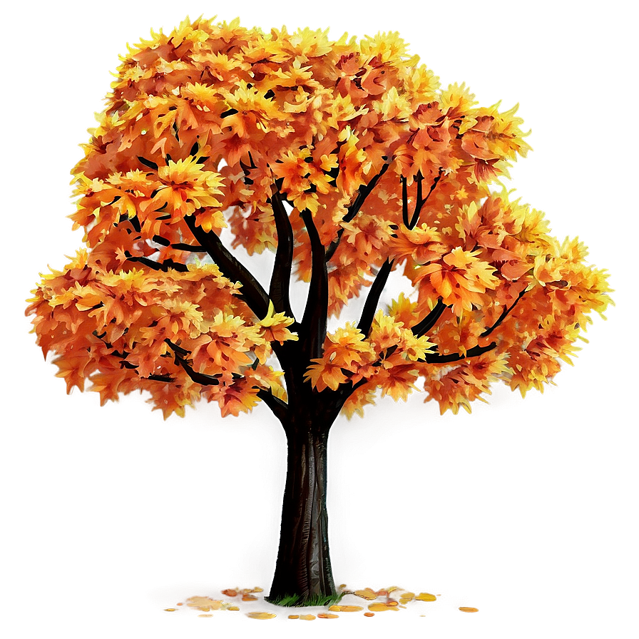 Bright Autumn Tree Png Raw