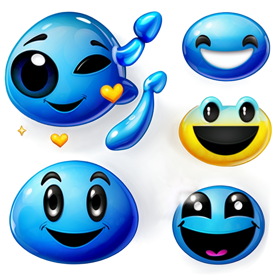 Bright Blue Emojis Png Compilation 06282024