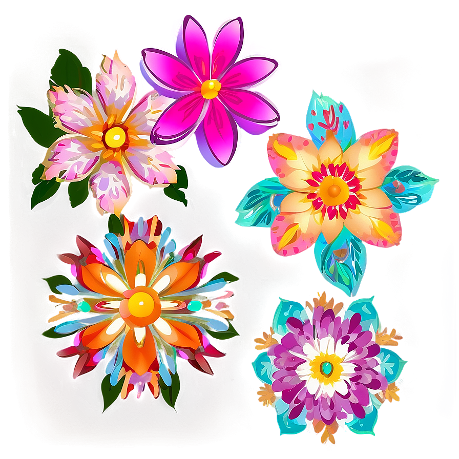 Bright Boho Flowers Png 06272024