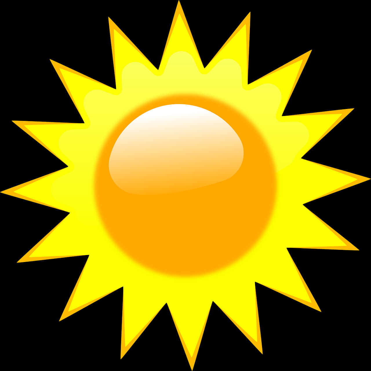 Bright Cartoon Sun Graphic