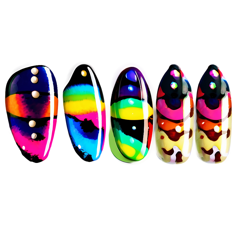 Bright Color Acrylic Nails Png Ynx99