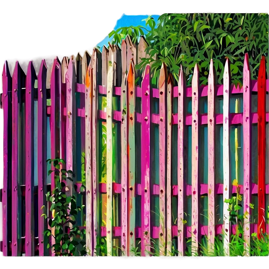 Bright Colored Fence Png 05242024