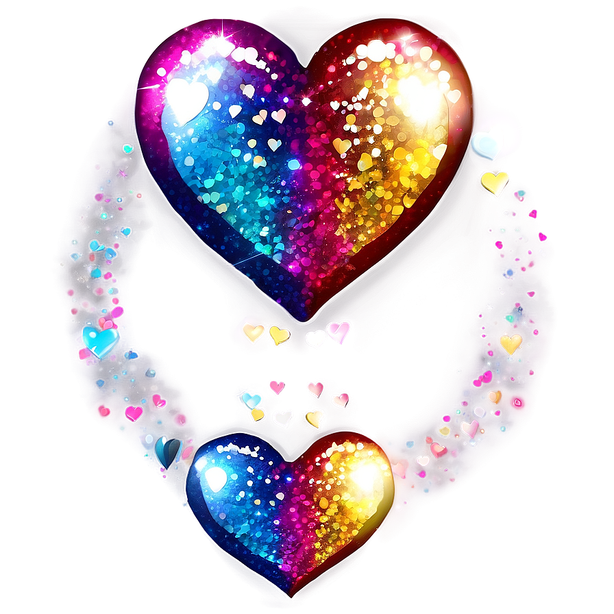 Bright Glitter Heart Png 06272024