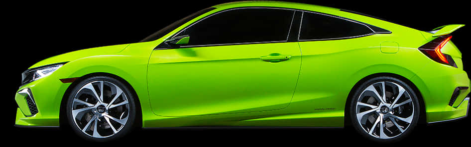 Bright Green Coupe Side View