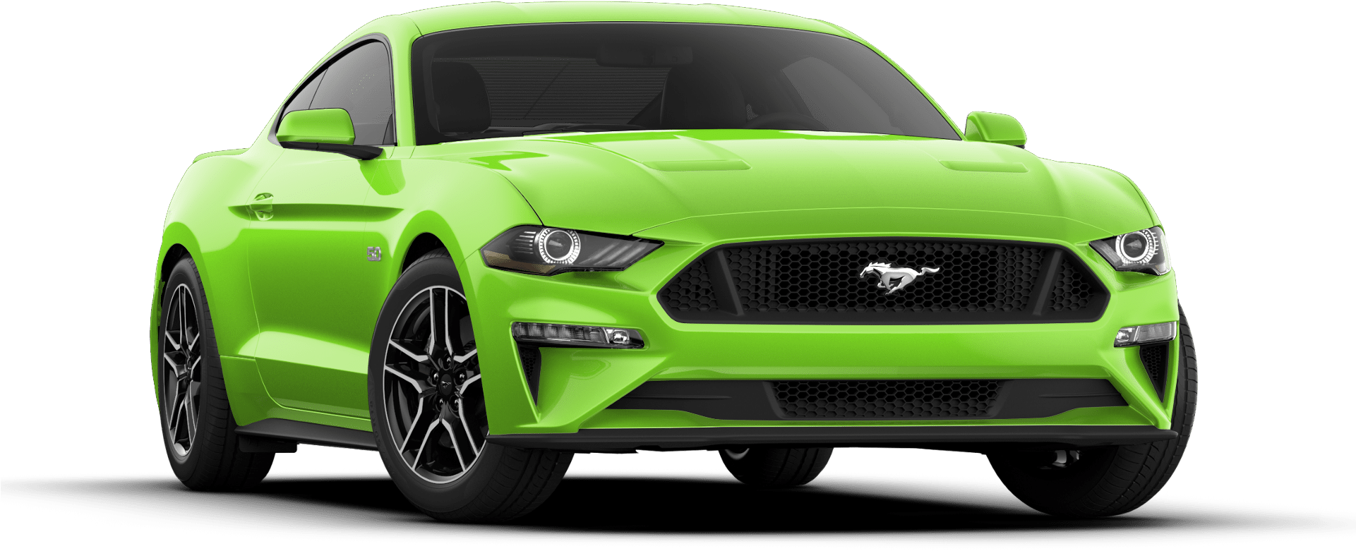 Bright Green Ford Mustang Profile View