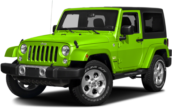 Bright Green Jeep Wrangler S U V