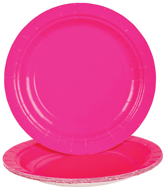 Bright Pink Paper Plate