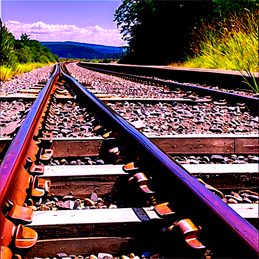 Bright Sunny Day Railroad Tracks Png 19