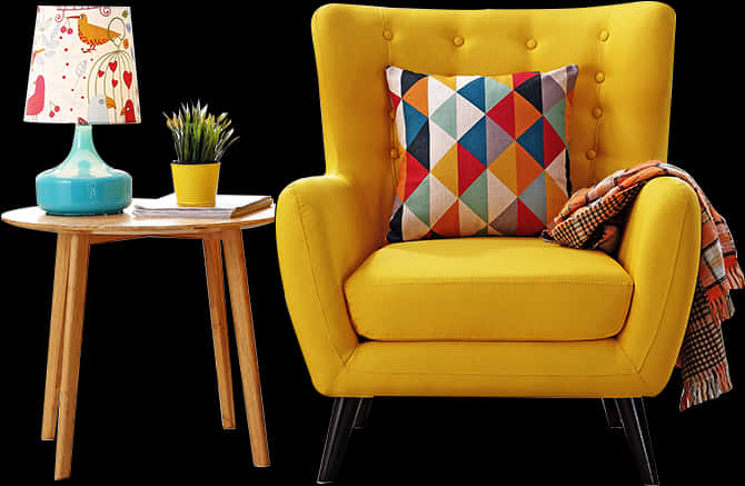 Bright Yellow Armchair Home Decor