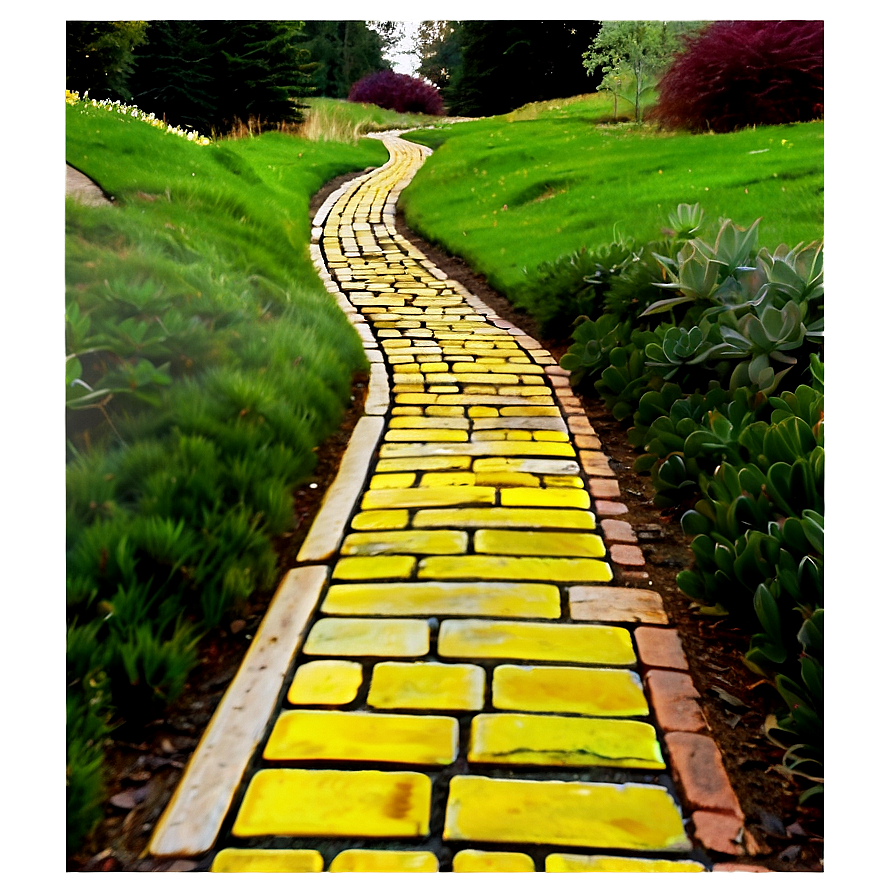 Bright Yellow Brick Pathway Png Vxp46