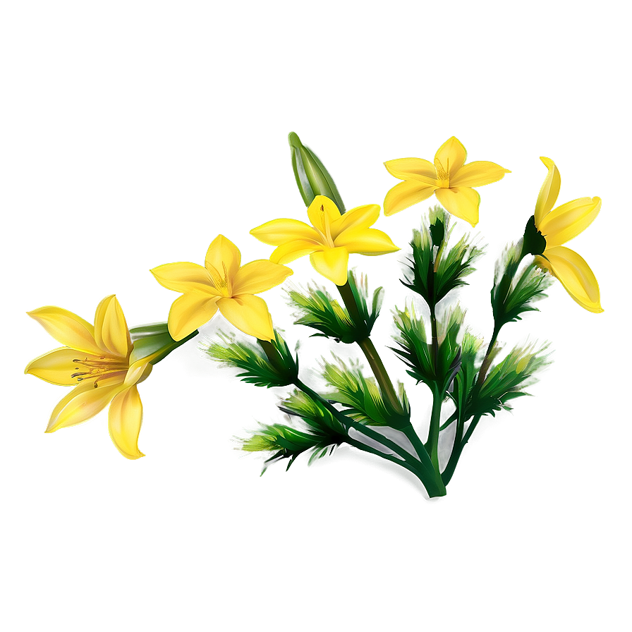 Bright Yellow Flowers Png Lhm