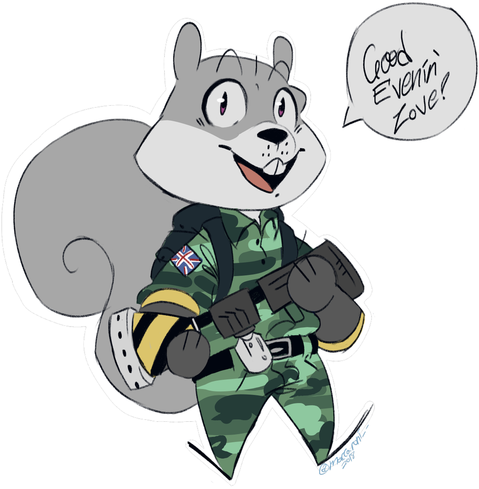 British Military Squirrel Cartoon