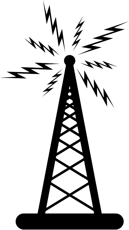 Broadcast Tower Emitting Signals