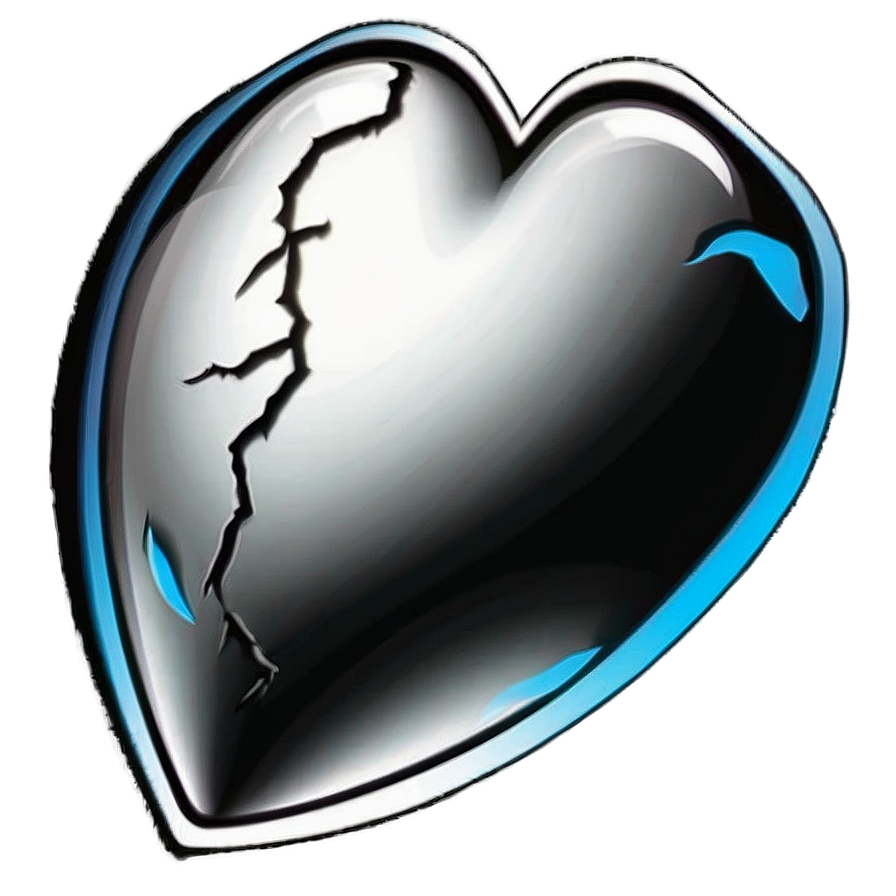 Broken Heart Black Outline Png 06252024