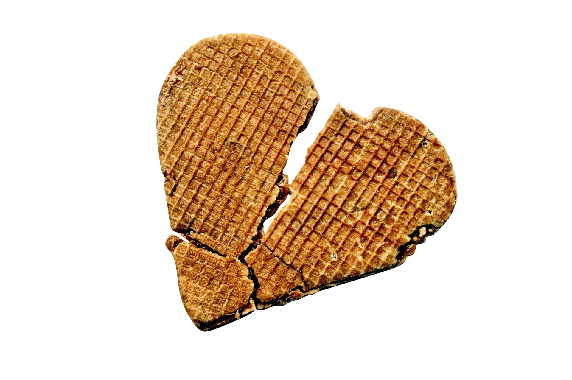 Broken Heart Cookieon Black Background