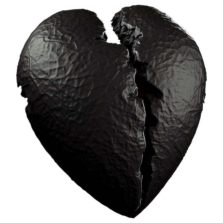 Broken Heart In Black Shadow Png Tjv