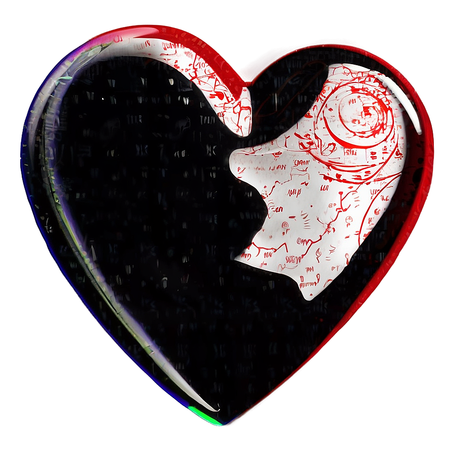 Broken Heart Silhouette Black Png 32