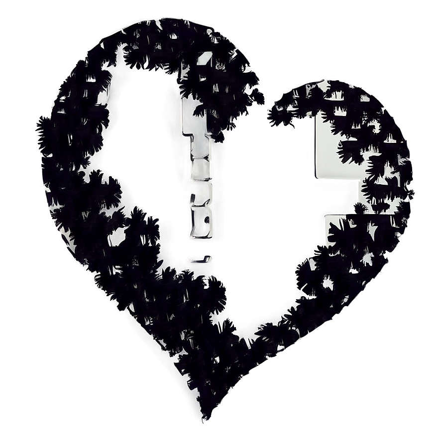 Broken Heart Silhouette Black Png Obk63