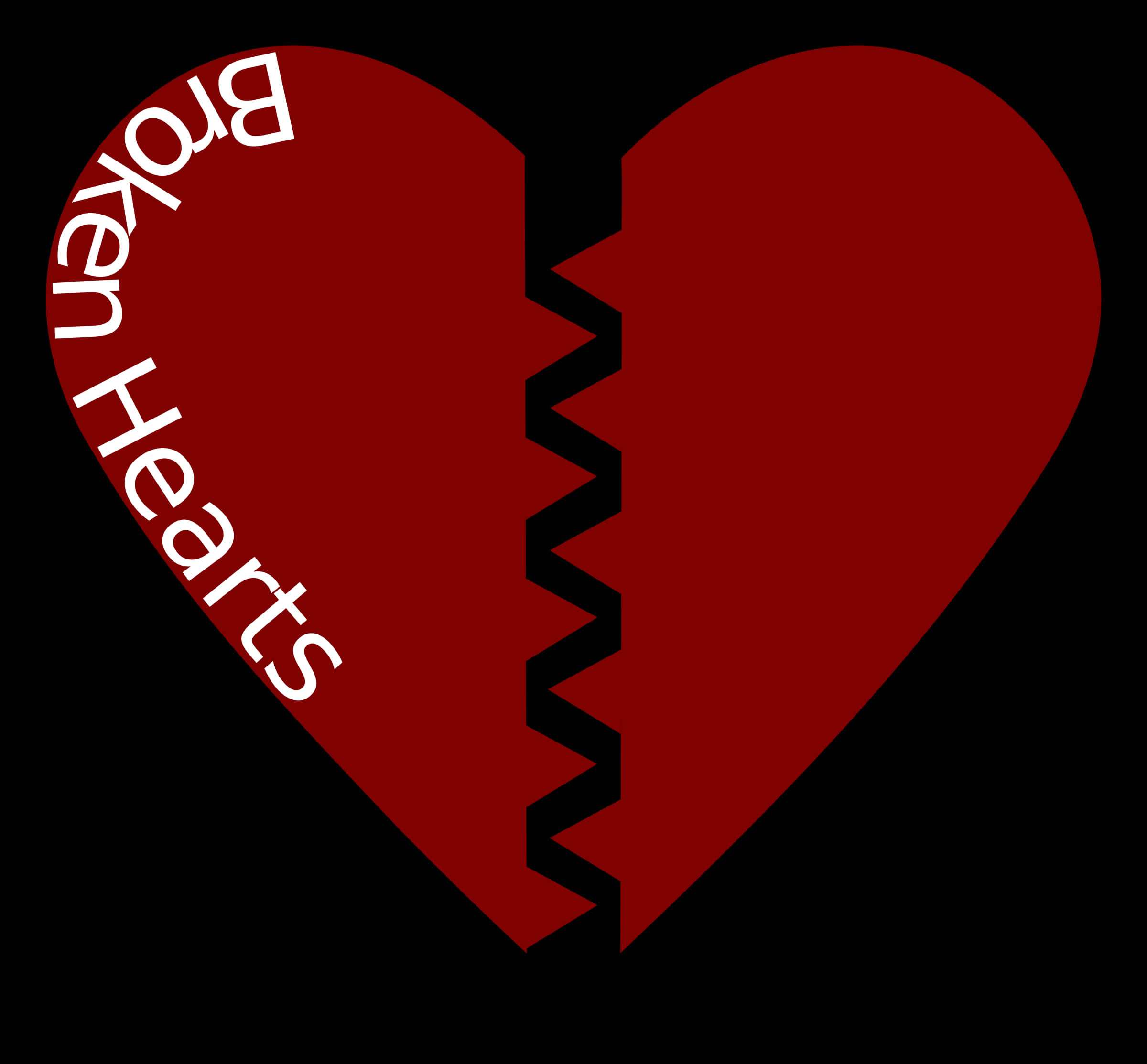 Broken Heart Symbolwith Text