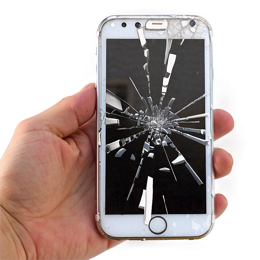 Broken Phone Screen Realistic Png 06242024