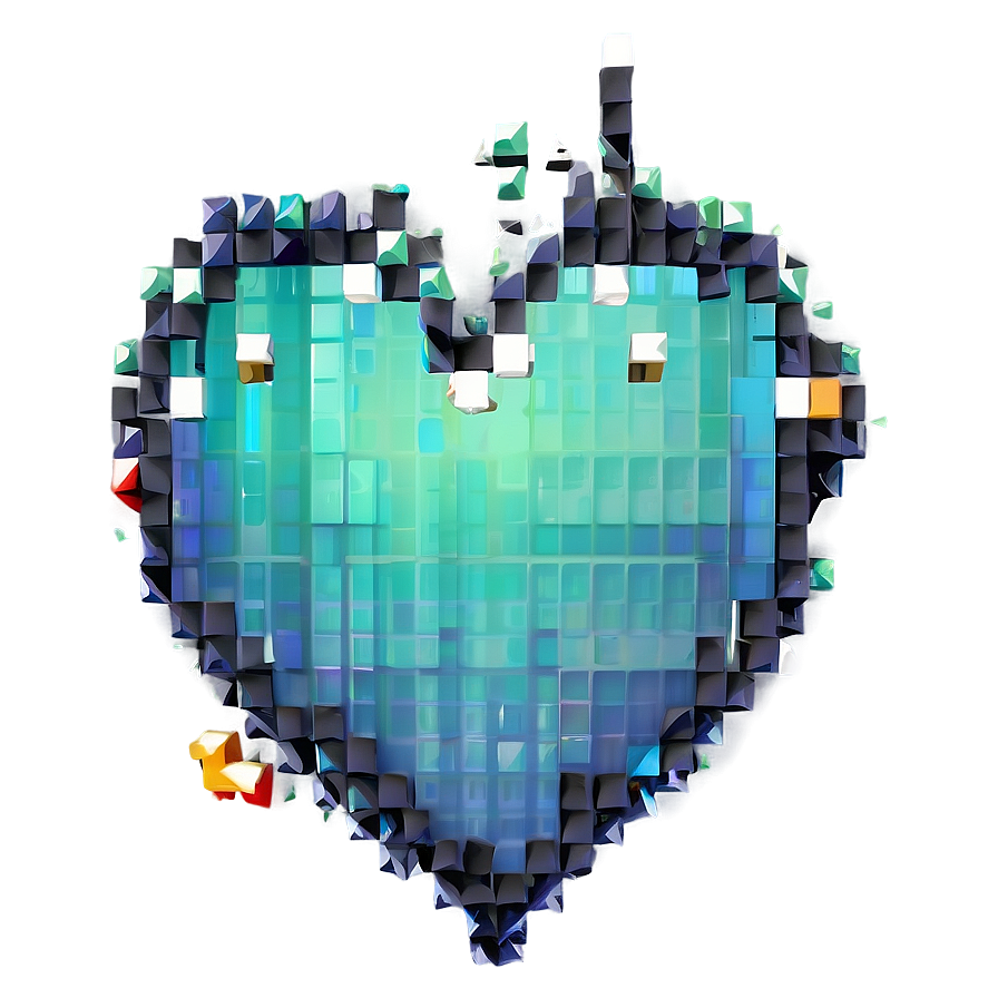 Broken Pixel Heart Png 05252024