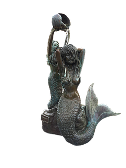Bronze Mermaid Sculpture Pouring Water