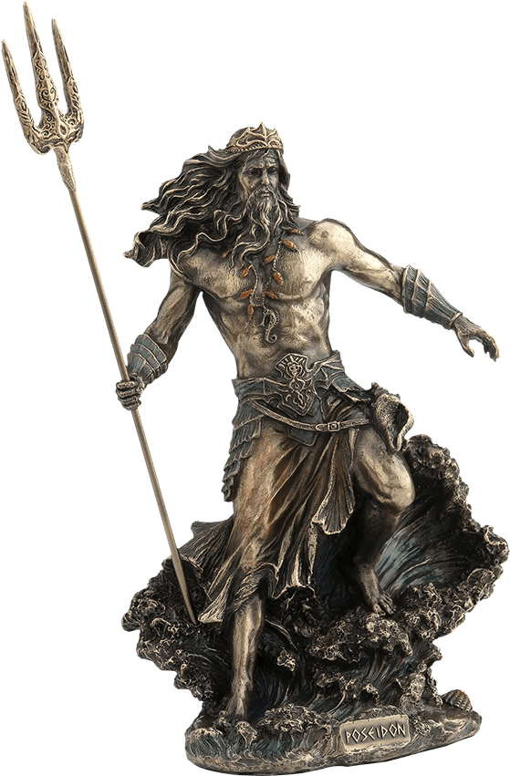 Bronze Poseidon Statuewith Trident