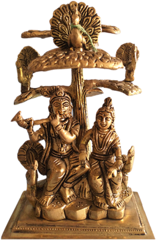 Bronze Radha Krishna Under Kadamba Tree Statue