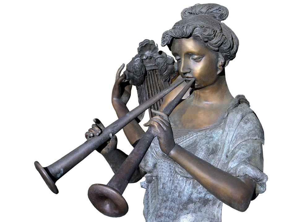 Bronze Statue Playing Trumpet