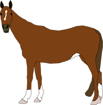 Brown Cartoon Horse Standing