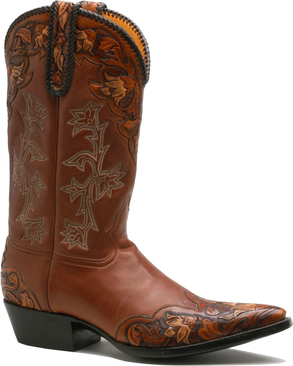 Brown Cowboy Boot Embroidery