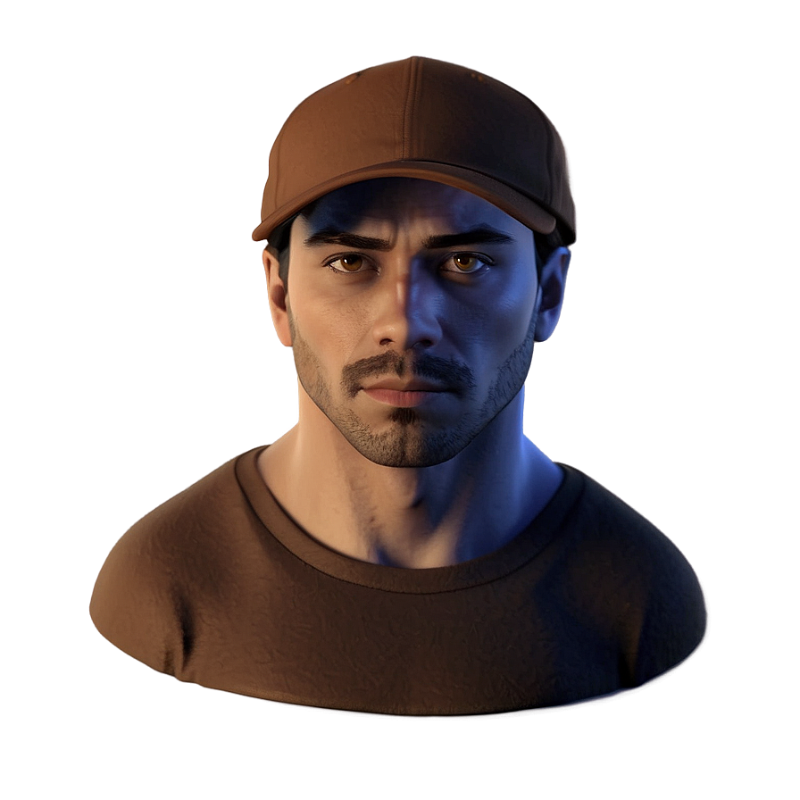 Brown Dad Cap Model Png 06272024