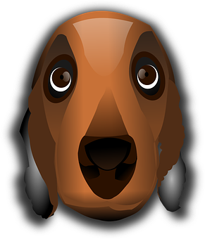 Brown Dog Face Illustration