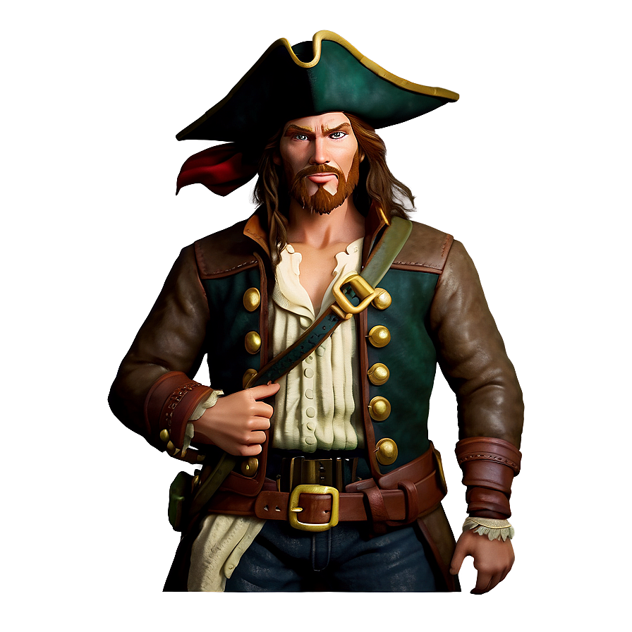 Brown Hair Pirate Captain Png Xin18