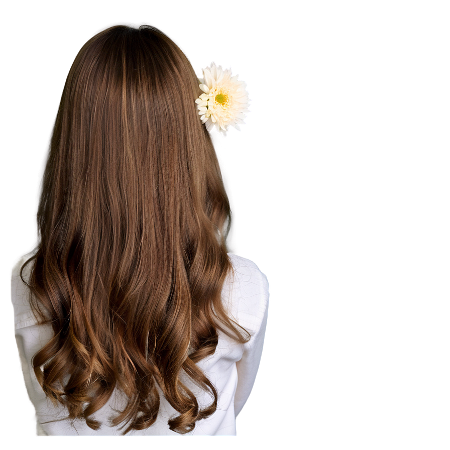 Brown Hair With Flowers Png Tdo80