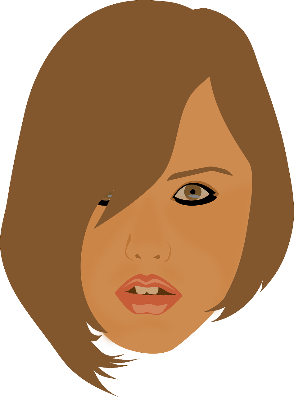 Brown Haired Female Vector Portrait