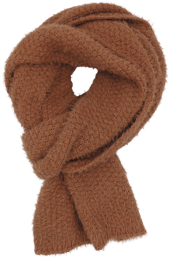 Brown Knitted Scarf Isolated