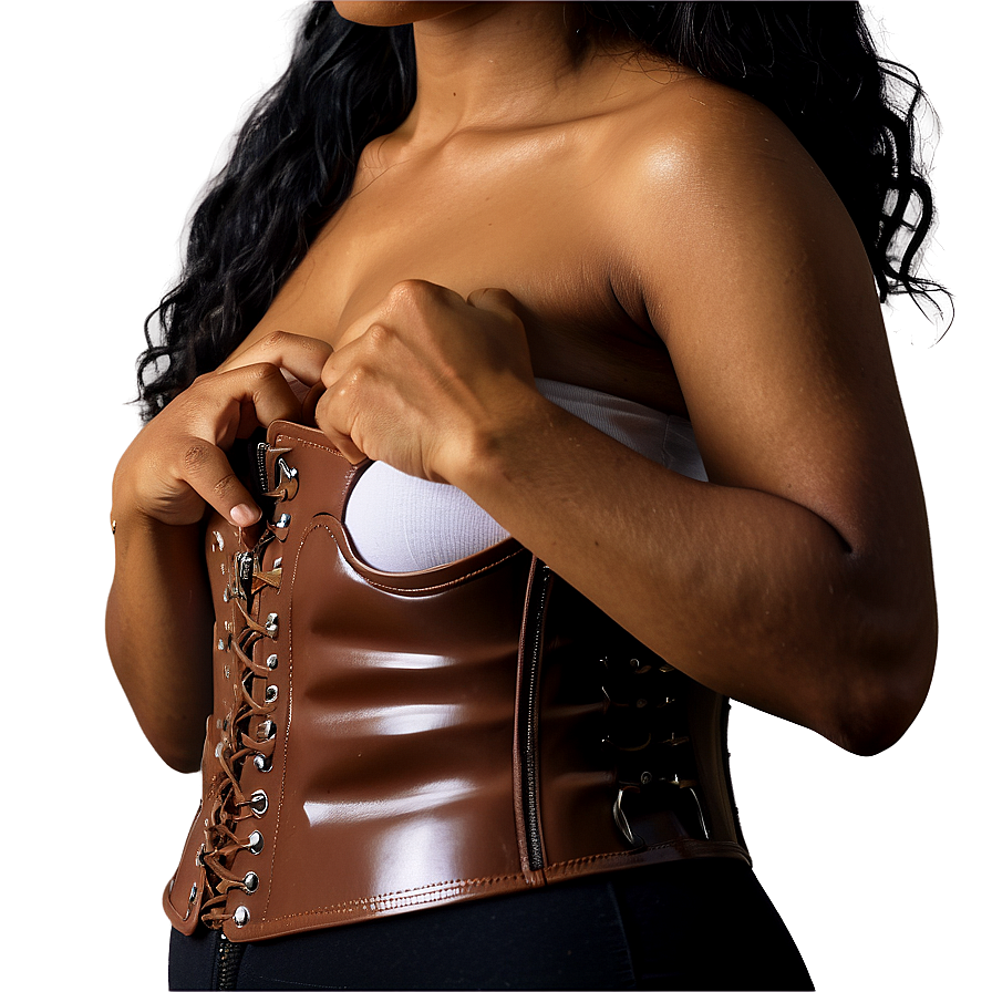 Brown Latex Waist Trainer Png 4