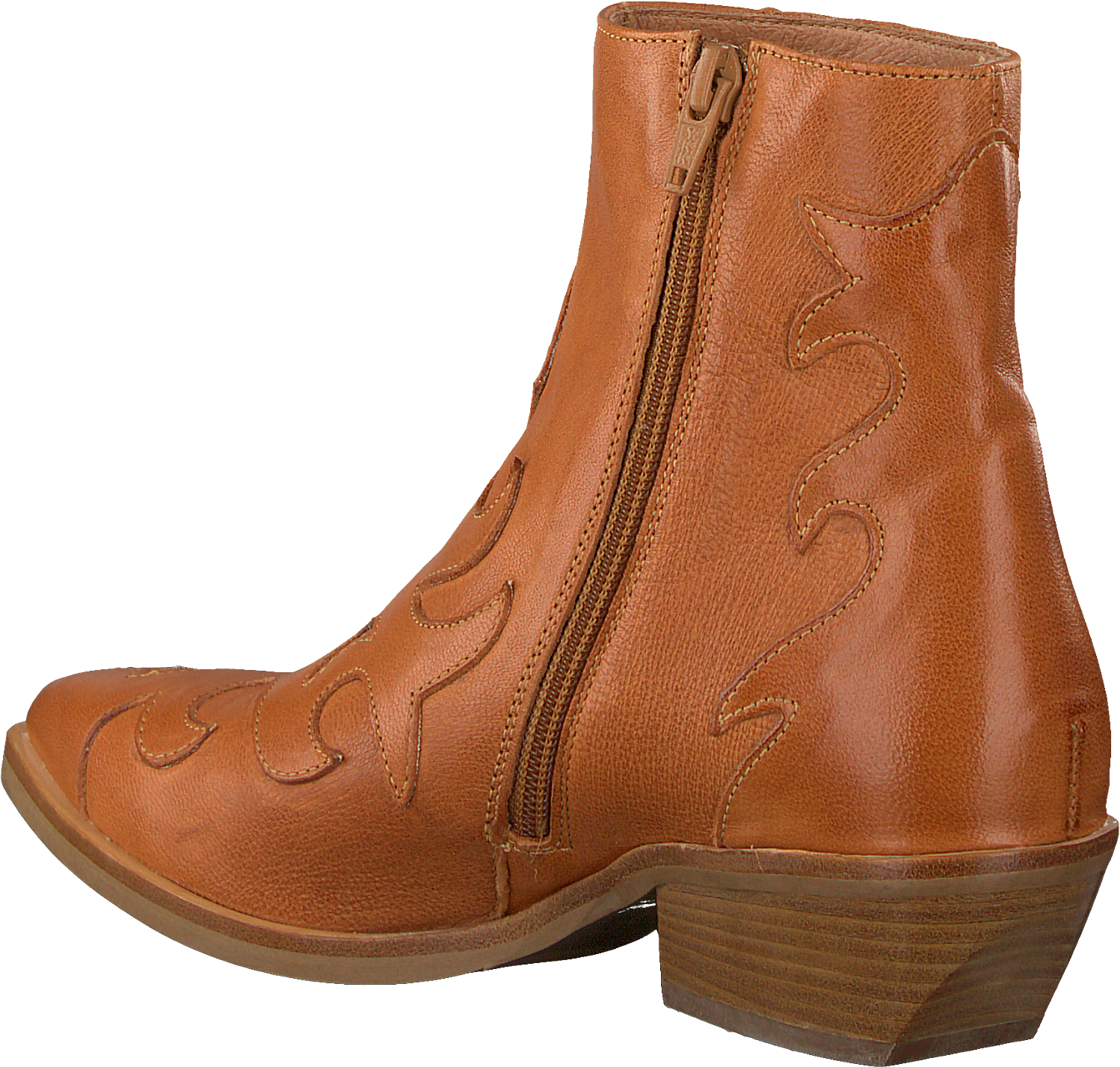 Brown Leather Cowboy Bootwith Zipper.png