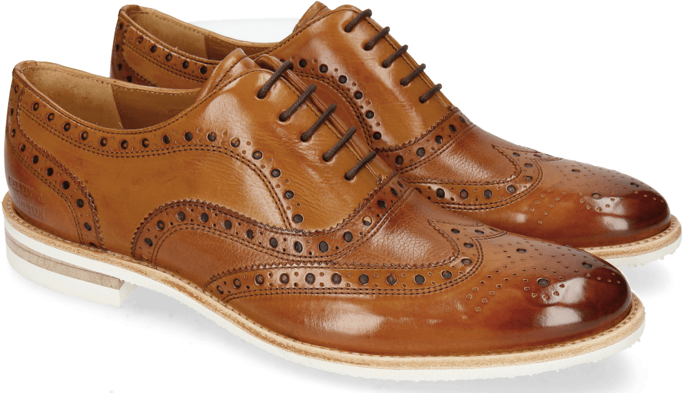 Brown Leather Oxford Brogue Shoes