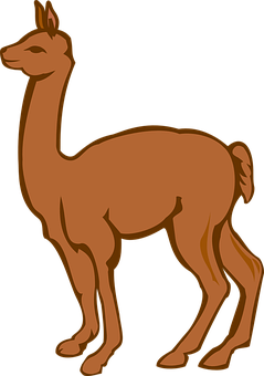 Brown Llama Vector Illustration